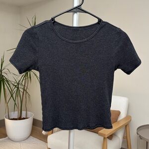 Women’s | Gymshark Rib T-Shirt | Midnight Black Marl | Medium